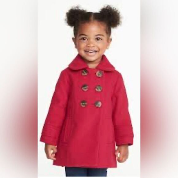 Old Navy red Double-Breasted Peacoat for Toddler sz 5T - Picture 1 of 6